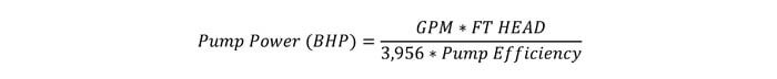 Pump brake horsepower equation