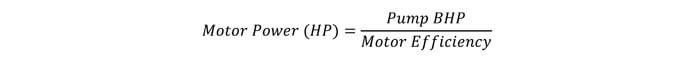 Pump horsepower equation