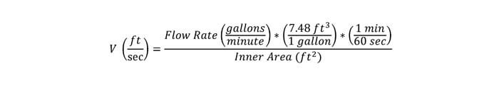 velocity through a pipe equation