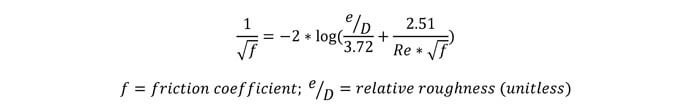 colebrook equation reynolds number relative roughness