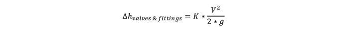 Another equation for pressure drop for valves and fittings