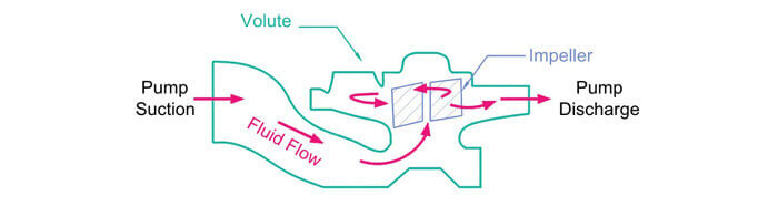 in line centrifugal pump cutaway