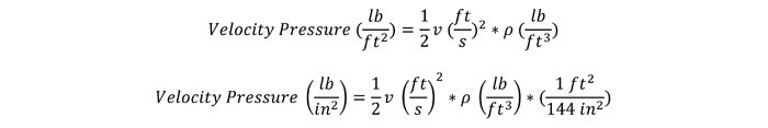 Velocity pressure equation