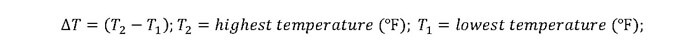 Temperature difference for expansion tank equation